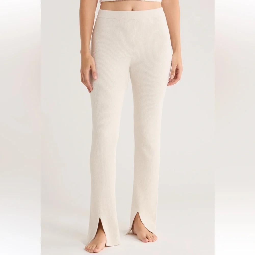 Barefoot Dreams Slim Slit Rib Pajama Pants in Almond Size X-Large NWT